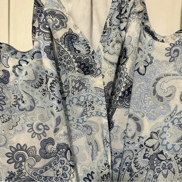 Daytrip Buckle Metallic Surplice Tank Top blue size M - Picture 4 of 8